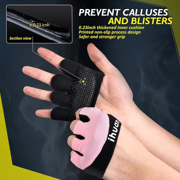 ihuan New Weight Lifting Gym Workout Gloves Men &amp; Women, Partial Glove Just for The Calluses Spots, Great for Weightlifting, Exercise, Training, Fitness