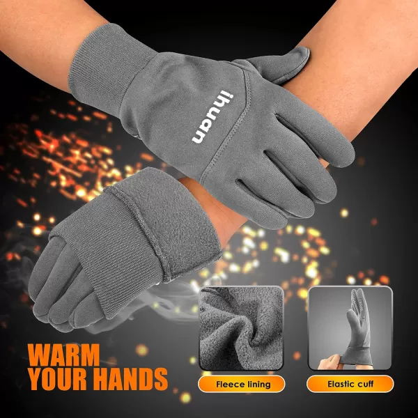 ihuan Winter Gloves for Men Women - Waterproof Warm Glove for Cold Weather, Thermal Gloves Touch Screen Finger for Running