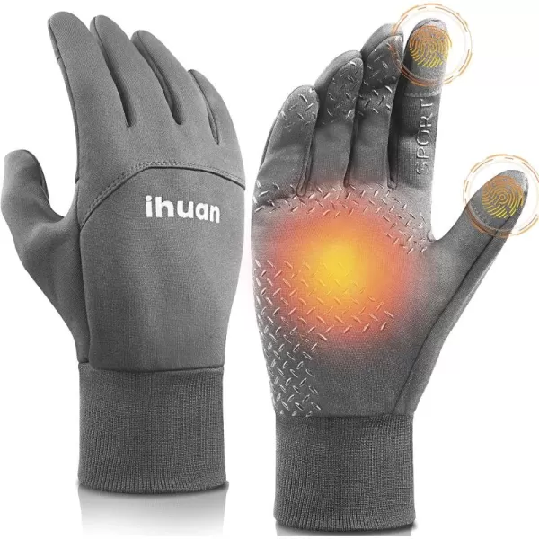 ihuan Winter Gloves for Men Women - Waterproof Warm Glove for Cold Weather, Thermal Gloves Touch Screen Finger for Running