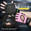 imageihuan Breathable Weight Lifting Gloves Fingerless Workout Gym Wrist Support  Enhance Palm Protection  Extra Grip for Fitness Training  Rowing  Pullupspink