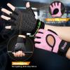 imageihuan Breathable Weight Lifting Gloves Fingerless Workout Gym Wrist Support  Enhance Palm Protection  Extra Grip for Fitness Training  Rowing  Pullupspink