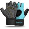 imageihuan Breathable Weight Lifting Gloves Fingerless Workout Gym Wrist Support  Enhance Palm Protection  Extra Grip for Fitness Training  Rowing  Pullupsgreen