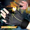 imageihuan Breathable Weight Lifting Gloves Fingerless Workout Gym Wrist Support  Enhance Palm Protection  Extra Grip for Fitness Training  Rowing  Pullupspink