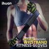 imageihuan Ventilated Weight Lifting Gym Workout Gloves with Wrist Wrap Support for Men ampamp Women Full Palm Protection for Weightlifting Training Fitness Hanging Pull upsDark green