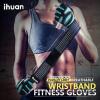 imageihuan Ventilated Weight Lifting Gym Workout Gloves with Wrist Wrap Support for Men ampamp Women Full Palm Protection for Weightlifting Training Fitness Hanging Pull upsGreen