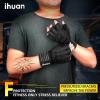 imageihuan Ventilated Weight Lifting Gym Workout Gloves with Wrist Wrap Support for Men ampamp Women Full Palm Protection for Weightlifting Training Fitness Hanging Pull upsBlack