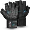 imageihuan Ventilated Weight Lifting Gym Workout Gloves with Wrist Wrap Support for Men ampamp Women Full Palm Protection for Weightlifting Training Fitness Hanging Pull upsBlack