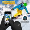 imageihuan Winter Gloves Women Men Waterproof  Cold Weather Ski Warm Thermal Snow Touch Screen Fingers Driving Hiking Motorcycle Cycling InsulatedBlack