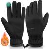 imageihuan Winter Waterproof Ski Gloves Men Women Snow Warm Cycling Cold Weather Driving Biking RunningBlack