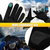 imageihuan Winter Waterproof Ski Gloves Men Women Snow Warm Cycling Cold Weather Driving Biking RunningDark Black