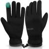 imageihuan Winter Waterproof Ski Gloves Men Women Snow Warm Cycling Cold Weather Driving Biking RunningDark Black