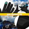 imageihuan Winter Waterproof Ski Gloves Men Women Snow Warm Cycling Cold Weather Driving Biking RunningDark Black