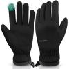 imageihuan Winter Waterproof Ski Gloves Men Women Snow Warm Cycling Cold Weather Driving Biking RunningDark Black