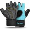 imageihuan Breathable Weight Lifting Gloves Fingerless Workout Gym Wrist Support  Enhance Palm Protection  Extra Grip for Fitness Training  Rowing  Pullupsgreen