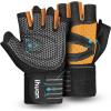 imageihuan Ventilated Weight Lifting Gym Workout Gloves with Wrist Wrap Support for Men ampamp Women Full Palm Protection for Weightlifting Training Fitness Hanging Pull upsOrange