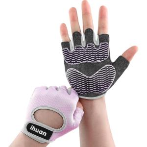 imageihuan Huan Lightweight Breathable Workout Gloves Partition Palm Protection Gym  Enhance Grip Weight Lifting for Exercise  Fitness  Cycling Men ampamp Womenpink