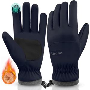 imageihuan Winter Waterproof Ski Gloves Men Women Snow Warm Cycling Cold Weather Driving Biking RunningBlue