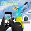 imageihuan Kids Winter Waterproof Ski Gloves Snowboarding Touchscreen Cycling Gloves for Boys Girls As Stocking StuffersBlack