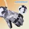 imageihuan Kids Winter Waterproof Ski Gloves Snowboarding Touchscreen Cycling Gloves for Boys Girls As Stocking StuffersGray