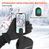 imageihuan Winter Gloves for Men Women  Cold Weather for Running Cycling Waterproof Snow Warm Thermal Touchscreen FingerDark Black