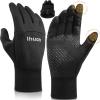 imageihuan Winter Gloves for Men Women Waterproof Running Cycling for Cold Weather Thermal Warm Windproof Material and Touch Screen Finger for Skiing Snow Driving SnowboardingBlack
