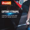 imageihuan Wrist Straps for Weight Lifting  Lifting Straps for Weightlifting  Gym Wrist Wraps with Extra Hand Grips Support for Strength Training  Bodybuilding  DeadliftingWhite
