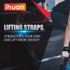 imageihuan Wrist Straps for Weight Lifting  Lifting Straps for Weightlifting  Gym Wrist Wraps with Extra Hand Grips Support for Strength Training  Bodybuilding  DeadliftingGreen
