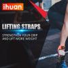 imageihuan Wrist Straps for Weight Lifting  Lifting Straps for Weightlifting  Gym Wrist Wraps with Extra Hand Grips Support for Strength Training  Bodybuilding  DeadliftingOrange