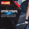imageihuan Wrist Straps for Weight Lifting  Lifting Straps for Weightlifting  Gym Wrist Wraps with Extra Hand Grips Support for Strength Training  Bodybuilding  DeadliftingBlue