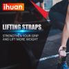 imageihuan Wrist Straps for Weight Lifting  Lifting Straps for Weightlifting  Gym Wrist Wraps with Extra Hand Grips Support for Strength Training  Bodybuilding  DeadliftingPink