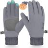 imageihuan Winter Gloves for Men Women  Cold Weather for Running Cycling Waterproof Snow Warm Thermal Touchscreen FingerGrey