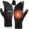 imageihuan Winter Gloves for Men Women Waterproof Running Cycling for Cold Weather Thermal Warm Windproof Material and Touch Screen Finger for Skiing Snow Driving SnowboardingBlack