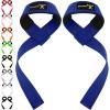 imageihuan Wrist Straps for Weight Lifting  Lifting Straps for Weightlifting  Gym Wrist Wraps with Extra Hand Grips Support for Strength Training  Bodybuilding  DeadliftingBlue