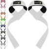 imageihuan Wrist Straps for Weight Lifting  Lifting Straps for Weightlifting  Gym Wrist Wraps with Extra Hand Grips Support for Strength Training  Bodybuilding  DeadliftingWhite
