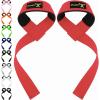 imageihuan Wrist Straps for Weight Lifting  Lifting Straps for Weightlifting  Gym Wrist Wraps with Extra Hand Grips Support for Strength Training  Bodybuilding  DeadliftingDeep Red