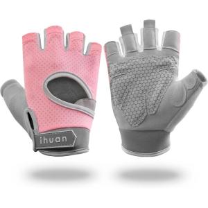 imageihuan New Breathable Workout Gloves for Women ampamp Men  No More Sweaty ampamp Full Palm Protection Gym Exercise Cycling Fitness Weightlifting Pullups Deadlifting RowingPink
