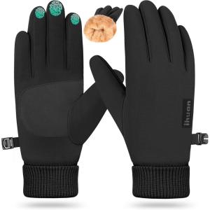 imageihuan Winter Gloves for Men Women  Cold Weather for Running Cycling Waterproof Snow Warm Thermal Touchscreen FingerBlack