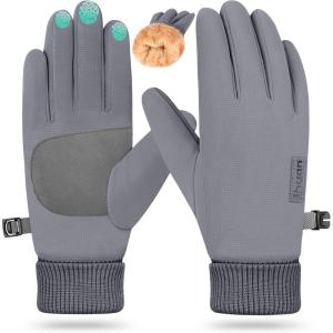 imageihuan Winter Gloves for Men Women  Cold Weather for Running Cycling Waterproof Snow Warm Thermal Touchscreen FingerGrey
