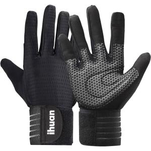 imageihuan Workout Gloves for Men FullFinger Weight Lifting Gloves for Men Gym Lifting Gloves Full Hand Gloves for Weightlifting DeadliftBlack