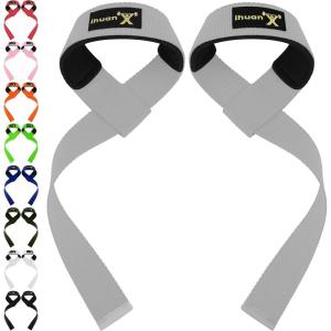 imageihuan Wrist Straps for Weight Lifting  Lifting Straps for Weightlifting  Gym Wrist Wraps with Extra Hand Grips Support for Strength Training  Bodybuilding  DeadliftingGray