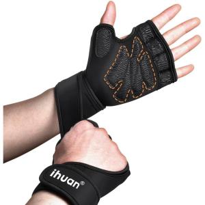 imageihuan sports glovesNeoprene Padded Weight Lifting Gloves for Men and Women Breathable Weight Lifting GlovesExtra Grip Full Palm Protection and Wrist Support for FitnessBlack