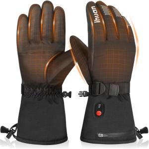 imageihuan Waterproof Heated Gloves for Men Women  5000mah Rechargeable Winter Heating Gloves Touchscreen Electric Gloves SkiMedium