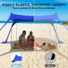 imageihuan Beach Tent Sun Shelter 11X11FT UPF50 with 4 Aluminum Foldable Poles Easy Setup Outdoor Shade Canopy for 8 Person Cool Cabana for Fishing Family Trips Backyard PicnicsDark Blue