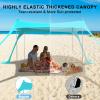 imageihuan Beach Tent Sun Shelter 11X11FT UPF50 with 4 Aluminum Foldable Poles Easy Setup Outdoor Shade Canopy for 8 Person Cool Cabana for Fishing Family Trips Backyard PicnicsLight Blue