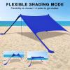 imageihuan Beach Tent Sun Shelter 11X11FT UPF50 with 4 Aluminum Foldable Poles Easy Setup Outdoor Shade Canopy for 8 Person Cool Cabana for Fishing Family Trips Backyard PicnicsDark Blue