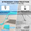 imageihuan Beach Tent Sun Shelter 11X11FT UPF50 with 4 Aluminum Foldable Poles Easy Setup Outdoor Shade Canopy for 8 Person Cool Cabana for Fishing Family Trips Backyard PicnicsLight Blue