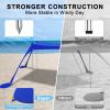 imageihuan Beach Tent Sun Shelter 11X11FT UPF50 with 4 Aluminum Foldable Poles Easy Setup Outdoor Shade Canopy for 8 Person Cool Cabana for Fishing Family Trips Backyard PicnicsDark Blue