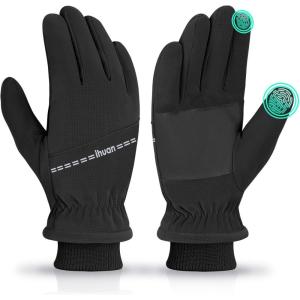 imageihuan Winter Waterproof Gloves Snow Ski for Women MenCold Weather Warm Thermal Touchscreen for Running CyclingBlack