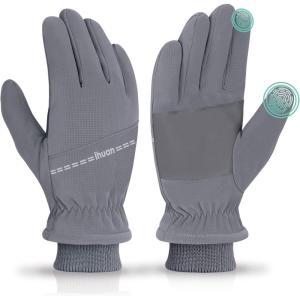 imageihuan Winter Waterproof Gloves Snow Ski for Women MenCold Weather Warm Thermal Touchscreen for Running CyclingGrey