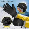 imageihuan Kids Winter Waterproof Ski Gloves Snowboarding Touchscreen Snow Cycling Running Gloves for Boys GirlsDark Black